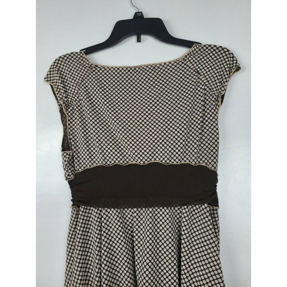 Studio M Brown Polka Dot Printed Top Blouse Sz LP - Picture 5 of 8